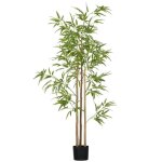 Plante artificielle bambou - homcom - hauteur 180 cm avec pot - d�coration interieur tr�s r�aliste