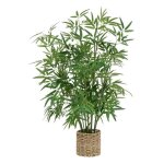 Bambou artificiel pot naturel h100cm vert - atmosphera cr�ateur dint�rieur