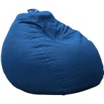 Pouf poire dhoussable bleu 80 x 70 cm - fauteuil canap coussin de sol pouf dintrieur - rempli de mousse ...