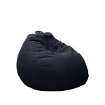 Pouf poire dhoussable noir 80 x 70 cm - fauteuil canap coussin de sol pouf dintrieur - rempli de mousse ...