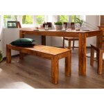 Banc 100x35cm - bois massif dacacia laqu (miel) - delhi #12