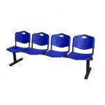 Banc dattente - piqueras y crespo - modèle bienservida - 4 places - cadre en fer noir - pvc bleu Banc dattente - piqueras y crespo - modèle bienservida - 4 places - cadre en fer noir - pvc bleu