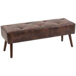 Homcom - bout de lit - revtement synthtique pu - 114x38x42cm - marron