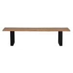 Banc - bois dacacia - m�tal - naturel et noir - 180 cm