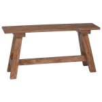 Banc en bois dacajou - kalisse - 93x24x45 cm - naturel - bois massif - finition huil�e - style rustique ...