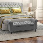 Banc capitonn� banc de lit banc dassise aspect velours banc dentr�e avec espace de rangement pour chambre ...