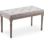 Banc capitonn� romane style louis xvi tissu beige