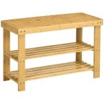 Homcom - banc  chaussures - bambou - 70x28x45cm - bois naturel