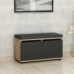 Banc  chaussures brande avec 2 portes  4 niveaux 42 x 80 x 35 cm effet chne noir