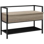 Banc à chaussures - homcom - avec étagère et compartiment - caché à couvercle rabattable - en bois - ... Banc à chaussures - homcom - avec étagère et compartiment - caché à couvercle rabattable - en bois - ...