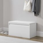 Banc  chaussures design avec tiroir pour 3 paires 80 x 39 x 45 cm blanc