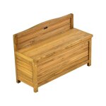 Banc coffre de jardin en bois ben - 90 x 33 x 60 cm - marron