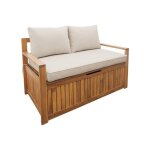 Banc coffre de jardin bois dacacia avec coussin 110 l kuboa