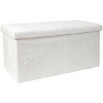 Coffre banc pliable - home deco factory - bouclette - blanc