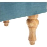 Banc et coffre en velours bleu - atmosphera - 2 en 1 - bois massif - 102x38x41cm