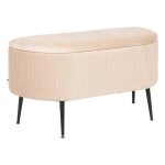 Banc coffre velours solaro beige 100x40cm - atmosphera createur dinterieur