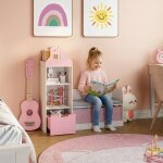 Banc pour enfant avec �tag�re vipsali 100 x 99 x 30 cm blanc rose