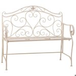 Banc en fer forg� blanc