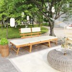 Banc de jardin banquette dextrieur - avec coussins 2 - en - 1 190 cm bois solide dacacia - mobilier ...