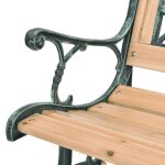 Banc de jardin en bois - wiens - 122 cm - brun - bois et fer forg� - dossier en pvc - capacit� 110 kg ...