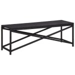 Banc de jardin - ete - 120 cm - résine tressée noire - cadre en acier - 2 personnes Banc de jardin - ete - 120 cm - résine tressée noire - cadre en acier - 2 personnes