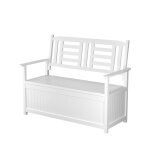 Banc de jardin ext�rieur costway en bois massif pour 2 personnes 2 en 1 si�ge rangement 185l doublure ...