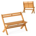 Banc de jardin ext�rieur pliable costway en bois dacacia pour 2 personnes dossier charge 360 kg peinture ...