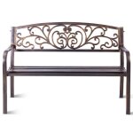 Costway banc de jardin extérieure en fonte et acier 127 x 60 x 85cm romantique - 2 places pour jardin ... Costway banc de jardin extérieure en fonte et acier 127 x 60 x 85cm romantique - 2 places pour jardin ...