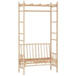 Banc de jardin meuble de patio dextrieur terrasse avec pergola 116 cm bambou 02 0011638