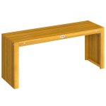 Banc de jardin - outsunny - 2 places sans dossier assise � lattes effet bois - bois dacacia - 110x30x45cm ...