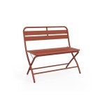 Banc de jardin pliant en m�tal - terracotta - mirmande de mylia