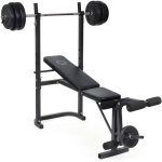 Banc de musculation avec barre + poids 20 kg inclus - ofitness - idal pour une activit physique  la ...