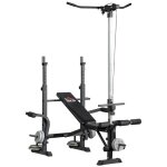 Banc de musculation complet multifonction - homcom - dossier r�glable - syst�me de poulie support pour ...