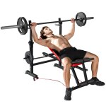 Banc de musculation complet - sportnow - avec dossier r�glable repose - jambes sangles dentra�nement ...