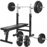 Banc de musculation pliable avec haltres et barres 100 kg
