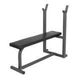 Banc de musculation - gyronetics - e - series - banc plat fixe avec chandelles - noir / gris - acier
