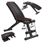 Banc de musculation pliable - tabouret fitness multifonctionnel - table trainer rglable - charge 250 ...
