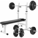 Banc de musculation pliable avec halt�res et barres 100 kg