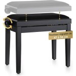 Banc de piano noir mat - hauteur r�glable de 47 � 56cm - tabouret avec m�canisme � vis - banquette surface ...