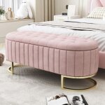 Banc de rangement 120x40x42cm - banquette coffre de chambre - bout de lit rembourr� - salon - velours ...