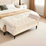 Banc de rangement 133cmcanap� pouf avec coffre de rangement accoudoirssi�ge rembourr�pour couloirchambre ...