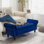 Banc de rangement 133cmcanap� pouf avec coffre de rangement accoudoirssi�ge rembourr�pour couloirchambre ...