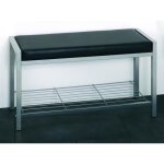 Banc de rangement chaussures enja 80x48x32 cm aluminium et noir