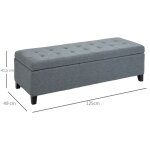 Banc banc rembourr� avec espace de rangement banc de lit avec couvercle en lin banc coffre banc de rangement ...