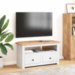 Banc tv blanc magnifique - meuble tv dangle - armoire tv pour t�l�viseur - blanc 93x49x49cm pin assortiment ...