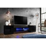 Banc tv merano version 1 komodee - led bleues - noir brillant et noir - 230 x 53 x 35 cm Banc tv merano version 1 komodee - led bleues - noir brillant et noir - 230 x 53 x 35 cm