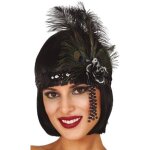 Bandeau - guirca - plume royale - noir - annes 20 - accessoire de dguisement