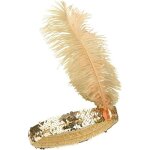 Accessoire - elite - bandeau charleston  sequins et plume dor femme