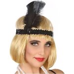 Bandeau cheveux - atosa - orn� de sequin et de plumes - noir - femme