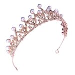 Serre - tte couronne femme - alliage or rose - fixation pince - pour mariage / fte serre - tte